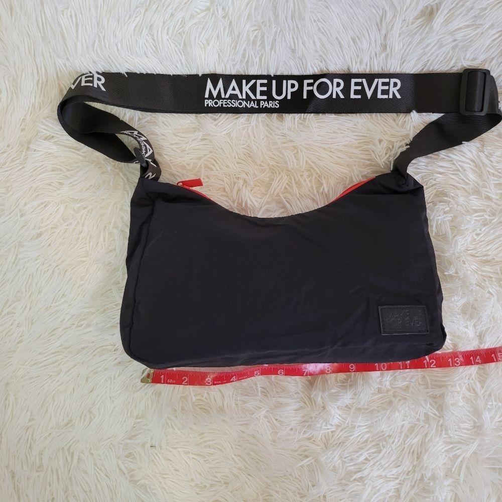 Make Up Forever Makeup Cosmetics Adjustable Over the Shoulder Zipper Black Bag - Picture 4 of 9